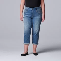 Plus Size Simply Vera Vera Wang Relaxed Boyfriend Crop Jeans -Simply Vera Vera Wang Shop 5261351 Cerritos