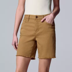 Women's Simply Vera Vera Wang High-Waisted 7" Bermuda Denim Shorts -Simply Vera Vera Wang Shop 5262173 Alfred Biege
