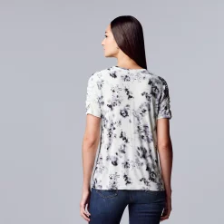 Women's Simply Vera Vera Wang Ruched Sleeve Tee -Simply Vera Vera Wang Shop 5518759 ALT