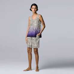 Women's Simply Vera Vera Wang Pajama Tank Top & Bermuda Pajama Shorts Sleep Set