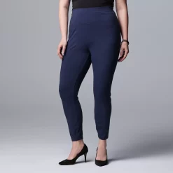 Plus Size Simply Vera Vera Wang Live-In High Rise Shaping Leggings -Simply Vera Vera Wang Shop 5526441 Navy
