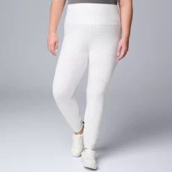 Plus Size Simply Vera Vera Wang Live-In High Rise Shaping Leggings -Simply Vera Vera Wang Shop 5526441 White