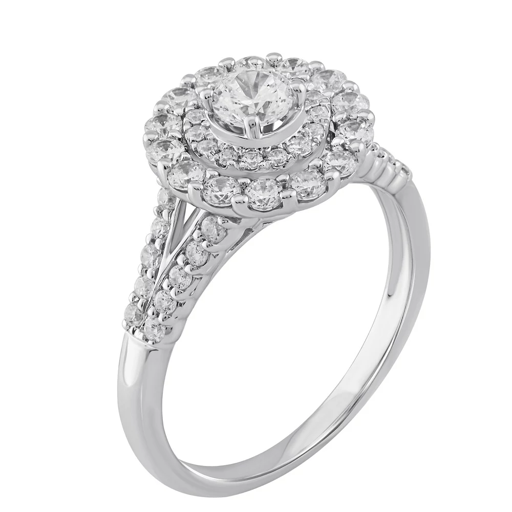 Simply Vera Vera Wang 14k White Gold 1 Carat T.W. Round Cut Diamond Cluster Engagement Ring 4 Simply Vera Vera Wang 14k White Gold 1 Carat T.W. Round Cut Diamond Cluster Engagement Ring - Image 2