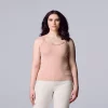 Women's Simply Vera Vera Wang Solid Lace Trimmed Tank -Simply Vera Vera Wang Shop 5535059 Pierre Peach