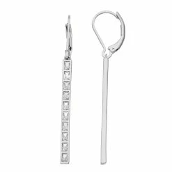 Simply Vera Vera Wang Silver Tone Cubic Zirconia Linear Drop Earrings
