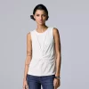Women's Simply Vera Vera Wang Twist-Front Tank -Simply Vera Vera Wang Shop 5561348 Modern White