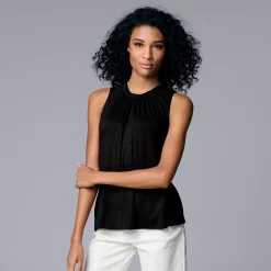Women's Simply Vera Vera Wang Shirred Tank -Simply Vera Vera Wang Shop 5561492 Vera Black