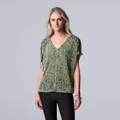 Women's Simply Vera Vera Wang Ruched-Shoulder Dolman Tee -Simply Vera Vera Wang Shop 5561866 Distressed Croc