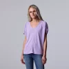 Women's Simply Vera Vera Wang Ruched-Shoulder Dolman Tee -Simply Vera Vera Wang Shop 5561866 Megan Purple