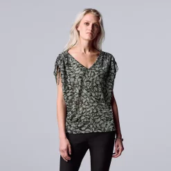 Women's Simply Vera Vera Wang Ruched-Shoulder Dolman Tee -Simply Vera Vera Wang Shop 5561866 Textured Skin
