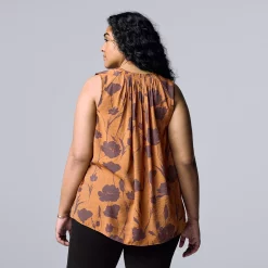 Plus Size Simply Vera Vera Wang Pintuck Sleeveless Top -Simply Vera Vera Wang Shop 5564675 ALT