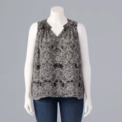 Plus Size Simply Vera Vera Wang Pintuck Sleeveless Top -Simply Vera Vera Wang Shop 5564675 Floral Lace B