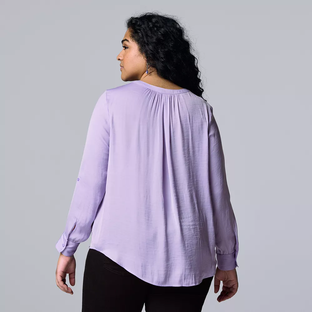 Plus Size Simply Vera Vera Wang Roll-Tab Popover Top 13 Plus Size Simply Vera Vera Wang Roll-Tab Popover Top - Image 11