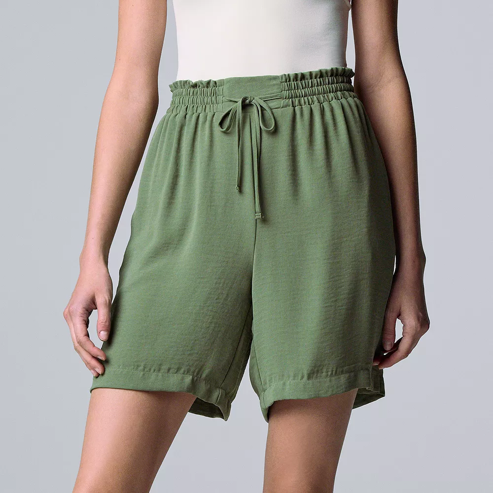 Women's Simply Vera Vera Wang High-Rise Paperbag Waist Shorts 5 Women's Simply Vera Vera Wang High-Rise Paperbag Waist Shorts - Image 3