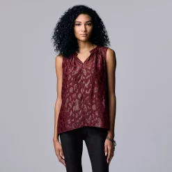 Women's Simply Vera Vera Wang Pleated Tank -Simply Vera Vera Wang Shop 5568467 Aged Wine
