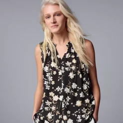 Women's Simply Vera Vera Wang Pleated Tank -Simply Vera Vera Wang Shop 5568467 Bouquet Field