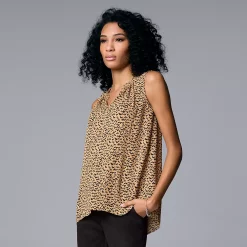 Women's Simply Vera Vera Wang Pleated Tank -Simply Vera Vera Wang Shop 5568467 Mini Sketch Texture