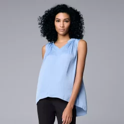 Women's Simply Vera Vera Wang Pleated Tank -Simply Vera Vera Wang Shop 5568467 Vera Sky Blue