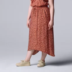 Women's Simply Vera Vera Wang Sharkbite-Hem Midi Skirt -Simply Vera Vera Wang Shop 5569451 ALT2