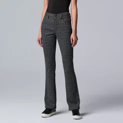 Women's Simply Vera Vera Wang High-Rise Ponte Bootcut Pants -Simply Vera Vera Wang Shop 5572813 Grey Plaid