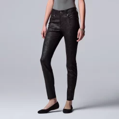 Women's Simply Vera Vera Wang High-Rise Ponte Skinny Pants -Simply Vera Vera Wang Shop 5577522 Black Pythons