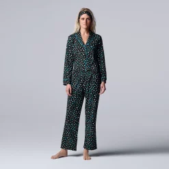 Women's Simply Vera Vera Wang Cozy 3-pc. Long Sleeve Pajama Set & Matching Headband -Simply Vera Vera Wang Shop 5582800 ALT2