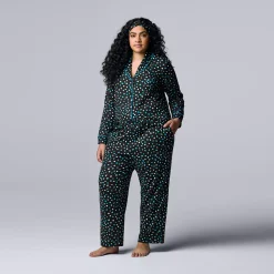 Plus Size Simply Vera Vera Wang Cozy 3-pc. Long Sleeve Pajama Shirt, Pajama Pants & Matching Headband Sleep Set -Simply Vera Vera Wang Shop 5582802 ALT2