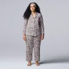 Plus Size Simply Vera Vera Wang Cozy 3-pc. Long Sleeve Pajama Shirt, Pajama Pants & Matching Headband Sleep Set -Simply Vera Vera Wang Shop 5582802 White Animal