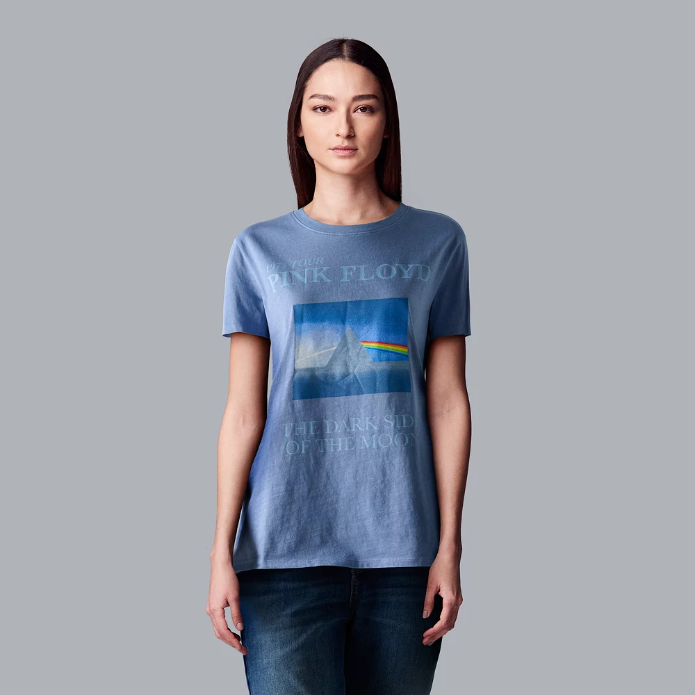 Women's Simply Vera Vera Wang Pink Floyd Tranquility Graphic Band Tee 3 Women's Simply Vera Vera Wang Pink Floyd Tranquility Graphic Band Tee