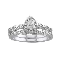 Simply Vera Vera Wang 14k White Gold 1/3 Carat T.W. Diamond Engagement Ring Set