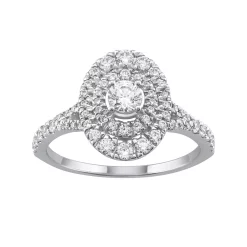 Simply Vera Vera Wang 14k White Gold 3/4 Carat Diamond Cluster Engagement Ring