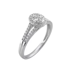 Simply Vera Vera Wang 14k White Gold 1/3 Carat Diamond Cluster Engagement Ring -Simply Vera Vera Wang Shop 5677745 ALT