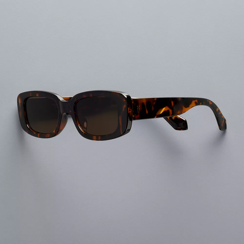 Women's Simply Vera Vera Wang 52mm Aquaria Small Plastic Rectangle Sunglasses 4 Women's Simply Vera Vera Wang 52mm Aquaria Small Plastic Rectangle Sunglasses - Image 2