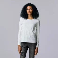 Women's Simply Vera Vera Wang Textured Crewneck Tee 17 Women's Simply Vera Vera Wang Textured Crewneck Tee -Simply Vera Vera Wang Shop 5684498 Modern White