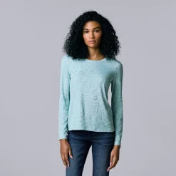 Women's Simply Vera Vera Wang Textured Crewneck Tee 21 Women's Simply Vera Vera Wang Textured Crewneck Tee -Simply Vera Vera Wang Shop 5684498 Seattle Sky