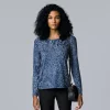 Women's Simply Vera Vera Wang Textured Crewneck Tee -Simply Vera Vera Wang Shop 5684498 Tahlia Plum
