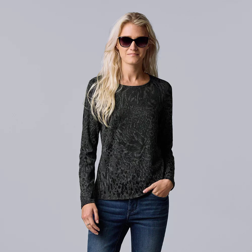 Women's Simply Vera Vera Wang Textured Crewneck Tee 7 Women's Simply Vera Vera Wang Textured Crewneck Tee - Image 5