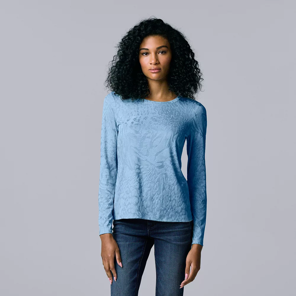 Women's Simply Vera Vera Wang Textured Crewneck Tee 8 Women's Simply Vera Vera Wang Textured Crewneck Tee - Image 6