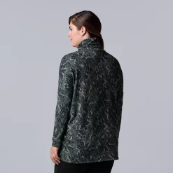 Plus Size Simply Vera Vera Wang Cozy Asymmetrical-Hem Top -Simply Vera Vera Wang Shop 5690726 ALT