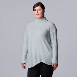 Plus Size Simply Vera Vera Wang Cozy Asymmetrical-Hem Top -Simply Vera Vera Wang Shop 5690726 Lt Dovetail Htr