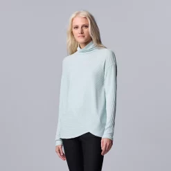 Women's Simply Vera Vera Wang Asymmetrical Ribbed Turtleneck Top -Simply Vera Vera Wang Shop 5695759 Seattle Sky
