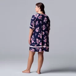 Plus Size Simply Vera Vera Wang Short Sleeve Sleepshirt -Simply Vera Vera Wang Shop 5702046 ALT