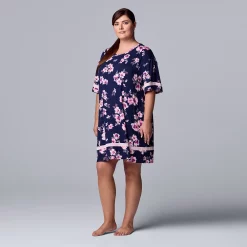 Plus Size Simply Vera Vera Wang Short Sleeve Sleepshirt -Simply Vera Vera Wang Shop 5702046 Blazer Floral