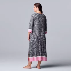 Plus Size Simply Vera Vera Wang 3/4 Sleeve Maxi Caftan -Simply Vera Vera Wang Shop 5702049 ALT