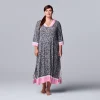 Plus Size Simply Vera Vera Wang 3/4 Sleeve Maxi Caftan 1 Plus Size Simply Vera Vera Wang 3/4 Sleeve Maxi Caftan -Simply Vera Vera Wang Shop 5702049 Gray Animal