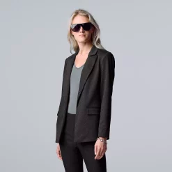 Women's Simply Vera Vera Wang Ponte Blazer -Simply Vera Vera Wang Shop 5787705 Broken Herringbone