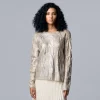 Women's Simply Vera Vera Wang Foiled Crewneck Cable-Knit Sweater -Simply Vera Vera Wang Shop 5787834