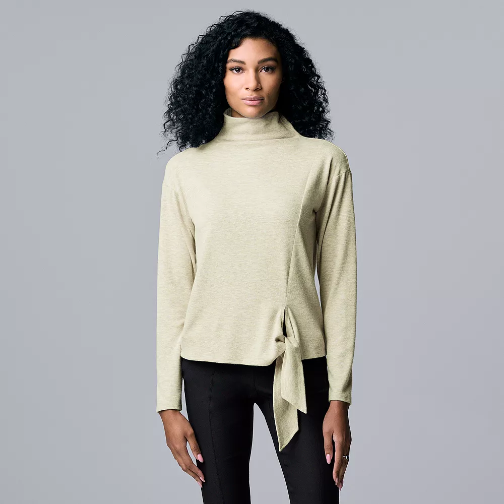 Women's Simply Vera Vera Wang Cozy Knot-Front Top 4 Women's Simply Vera Vera Wang Cozy Knot-Front Top - Image 2