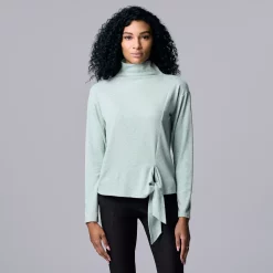 Women's Simply Vera Vera Wang Cozy Knot-Front Top 12 Women's Simply Vera Vera Wang Cozy Knot-Front Top -Simply Vera Vera Wang Shop 5790635 Mint Frost Heather
