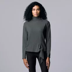 Women's Simply Vera Vera Wang Cozy Knot-Front Top 10 Women's Simply Vera Vera Wang Cozy Knot-Front Top -Simply Vera Vera Wang Shop 5790635 Vera Black